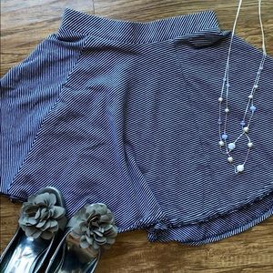 Black and white striped skirt